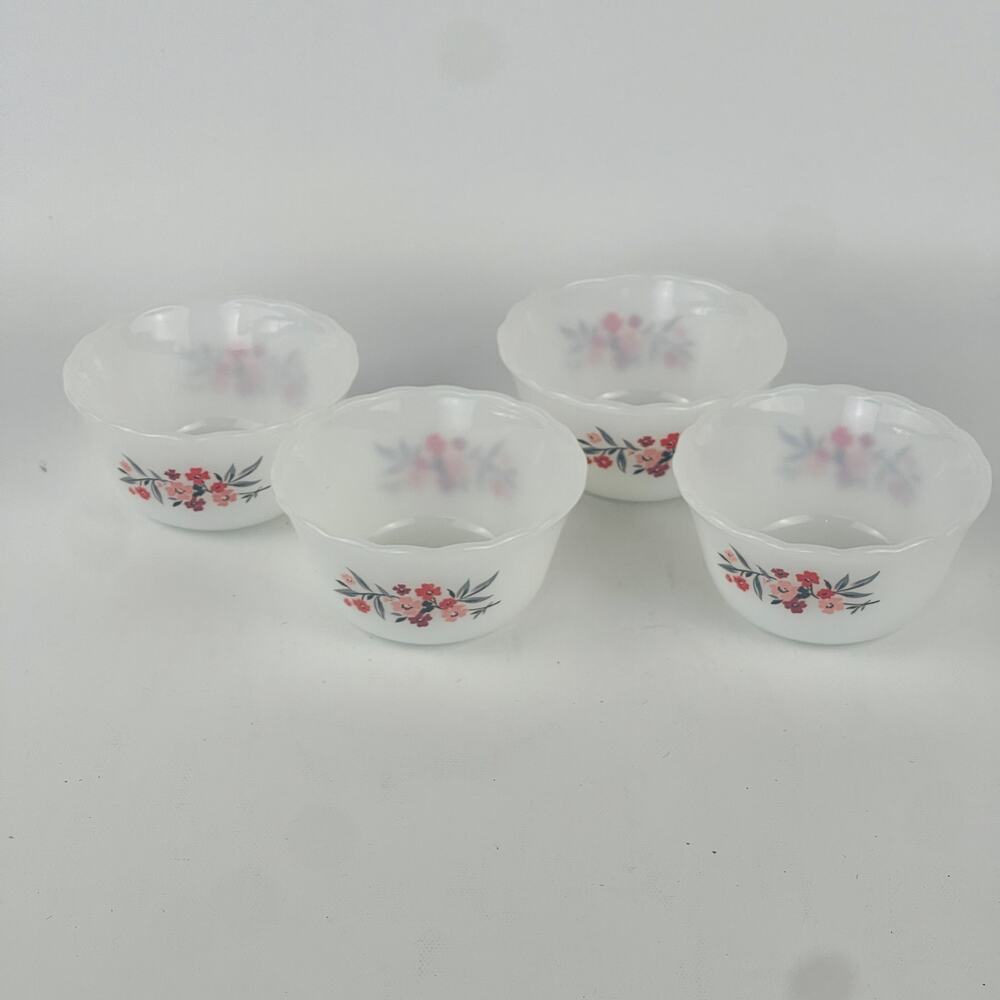 Fire King Anchor Hocking 6 oz. Custard Cups Bowl Primrose Pattern Set of 4